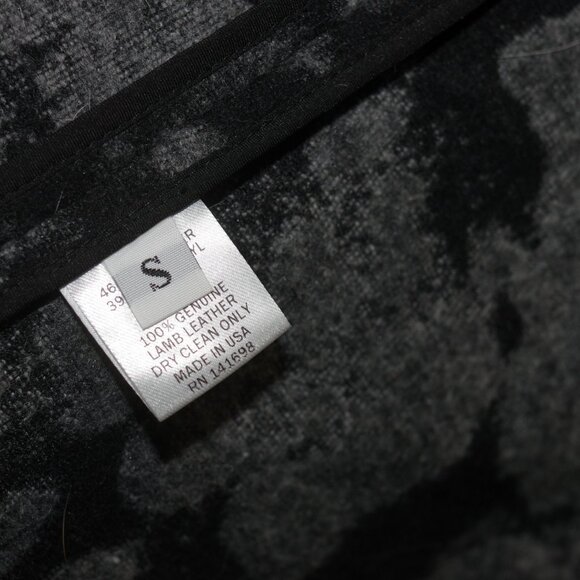 Ramy Brook wool Blend  leather animal print black asymmetrical vest Size:S - Picture 5 of 7